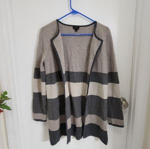 Talbots 100% Merino Wool  WomenGray Tan Open Front Cardigan neutral